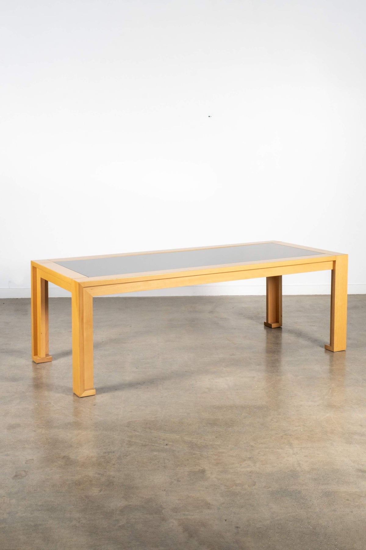 1980s Wood and Smoked Glass Dining Table