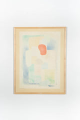 1986 Untitled Abstract Lithograph Print, newly framed