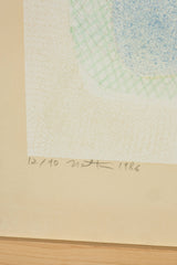 1986 Untitled Abstract Lithograph Print, newly framed