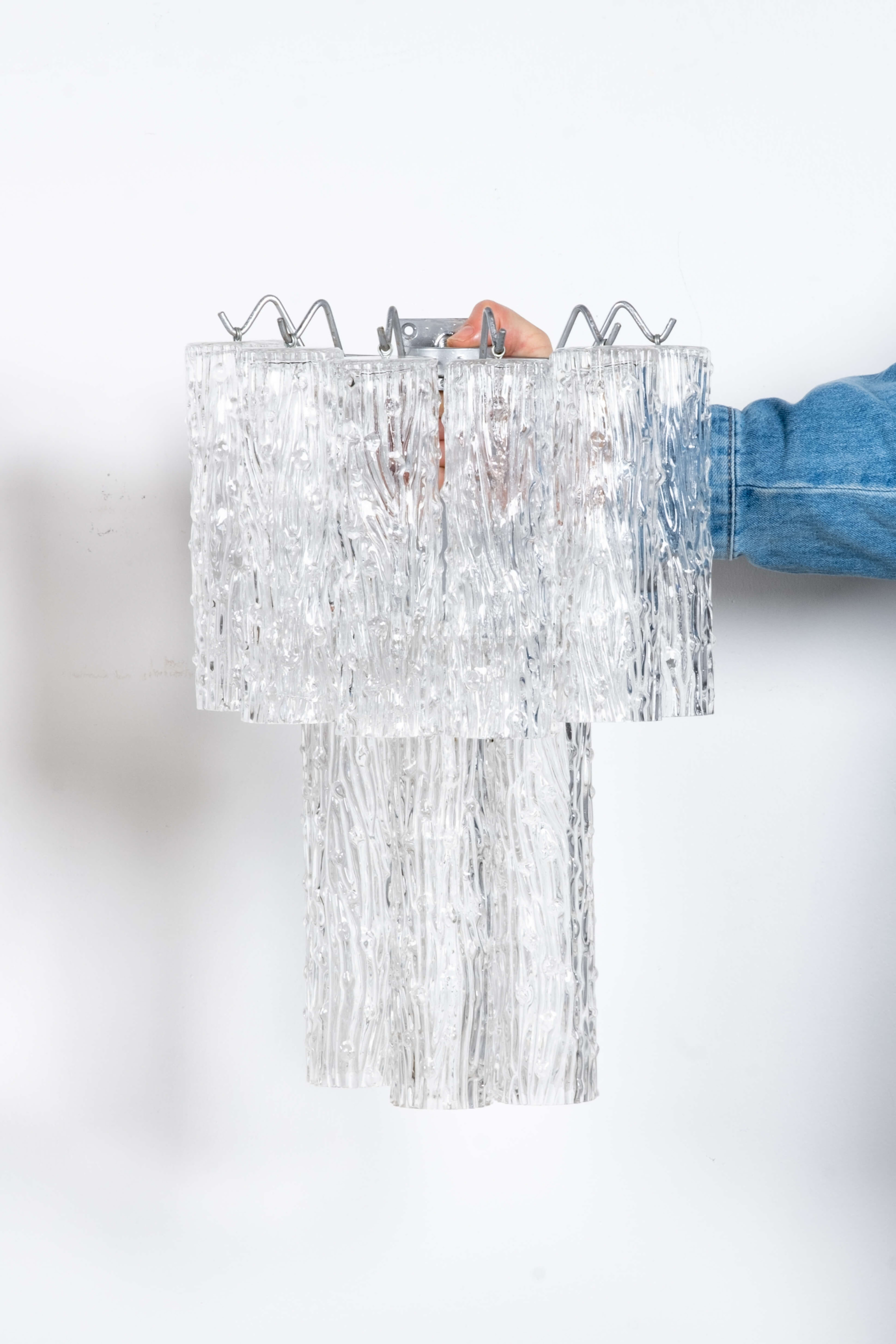 2-Tiered 'Faux Boix' Murano Glass Sconces