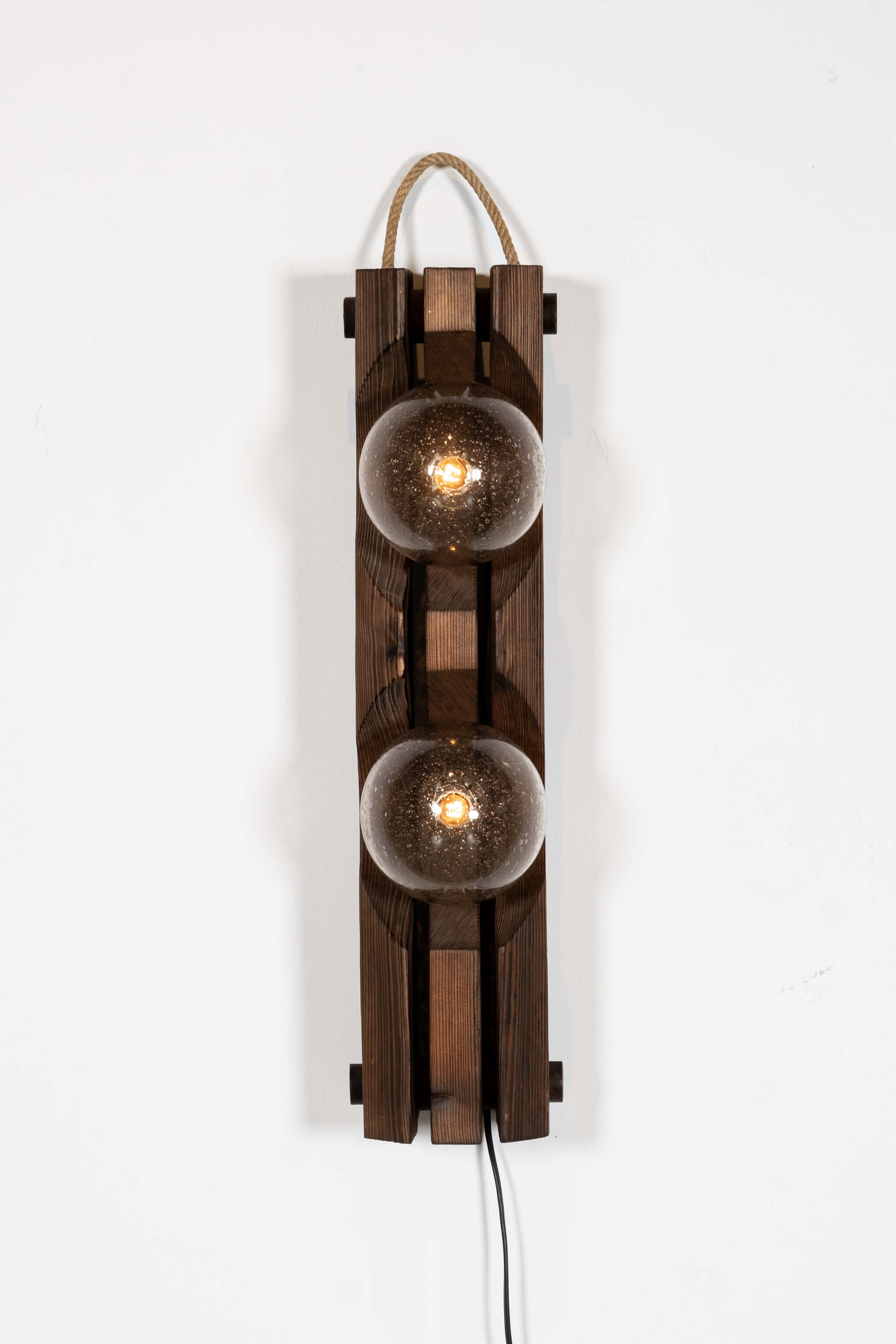 2-Globe Brutalist Hanging Light