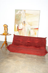 3-Seater TOGO, Original Burgundy Fabric