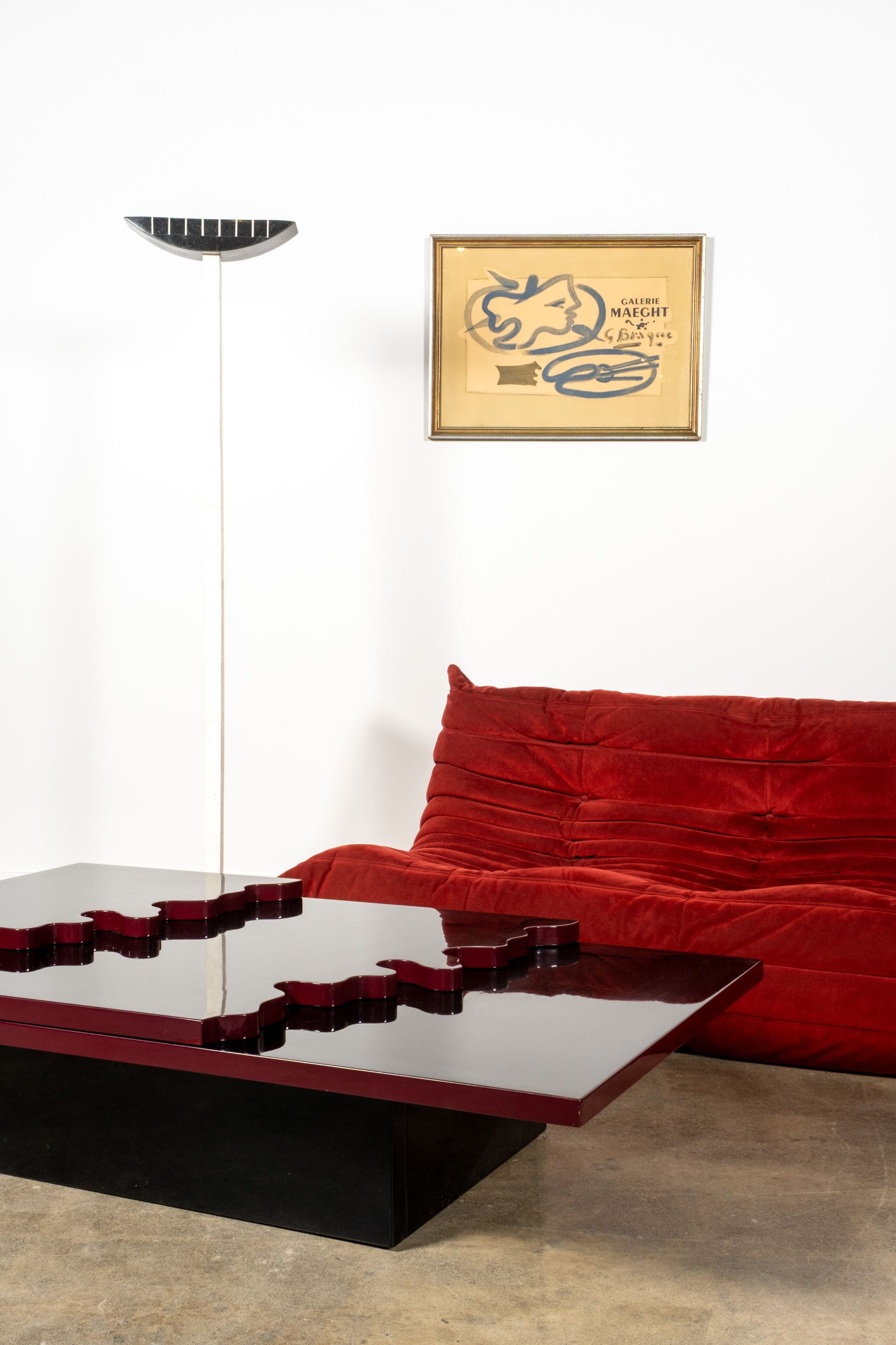 3-Seater TOGO, Original Burgundy Fabric