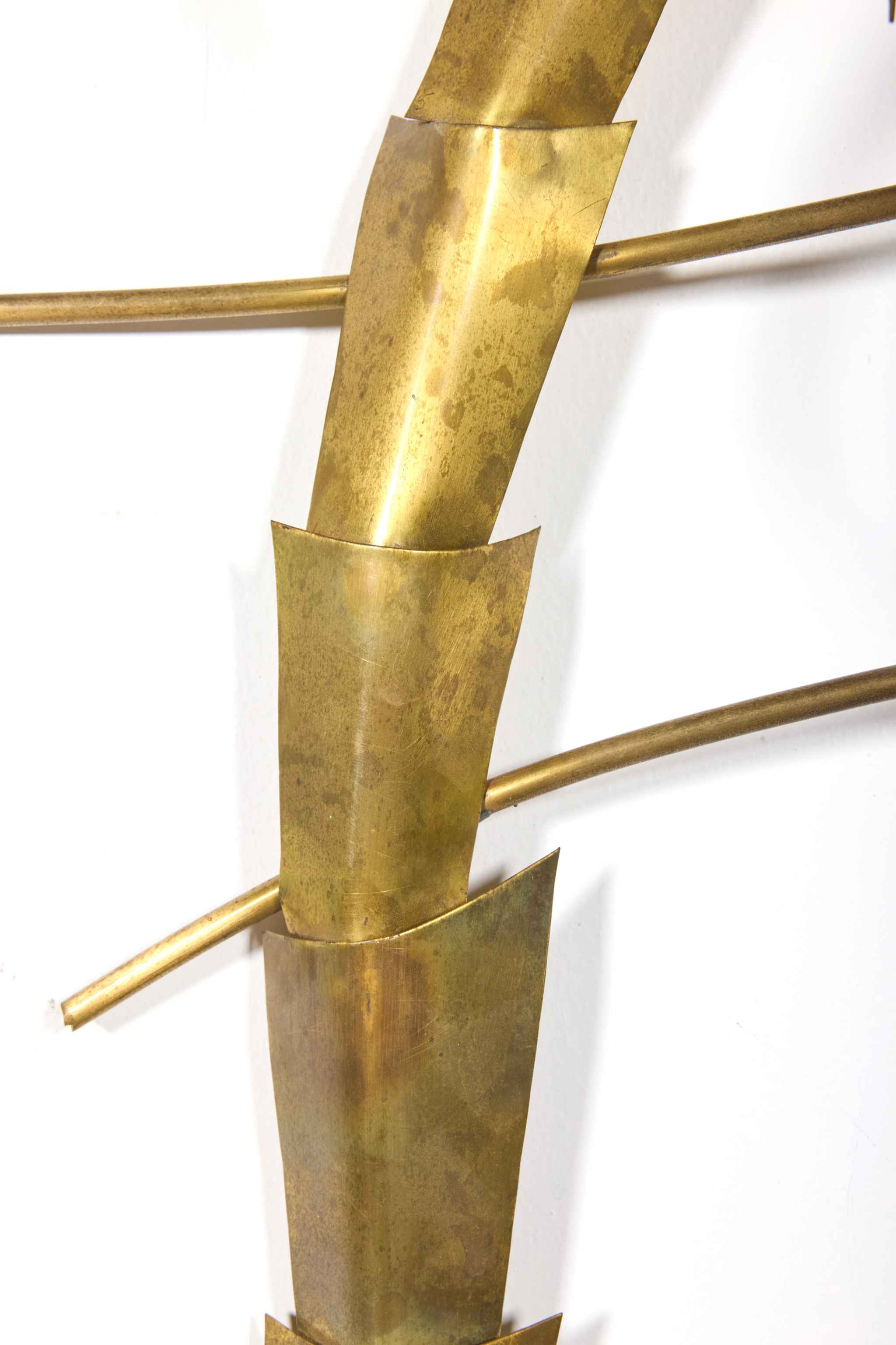 1970s Brass Palm Tree Wall Hanging
