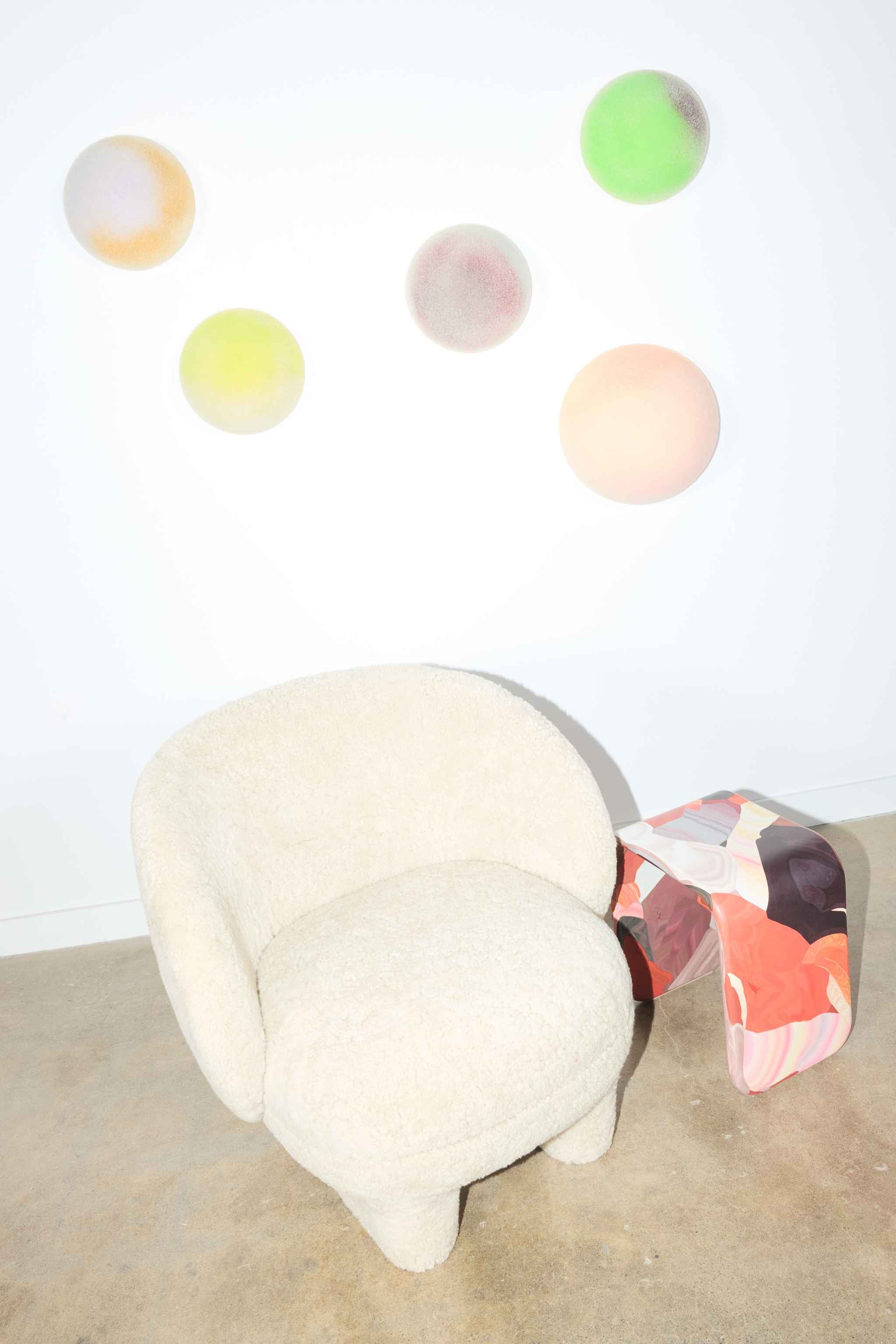 "Dot Dot Dot" (2024) Felt Wall Orb, Large