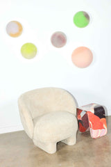 "Dot Dot Dot" (2024) Felt Wall Orb, Medium