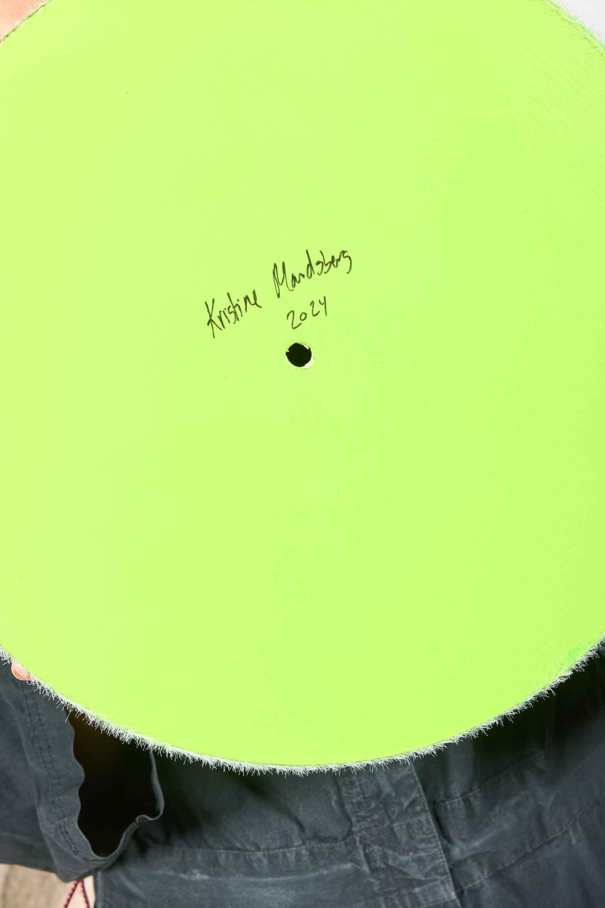 "Dot Dot Dot" (2024) Felt Wall Orb, Medium