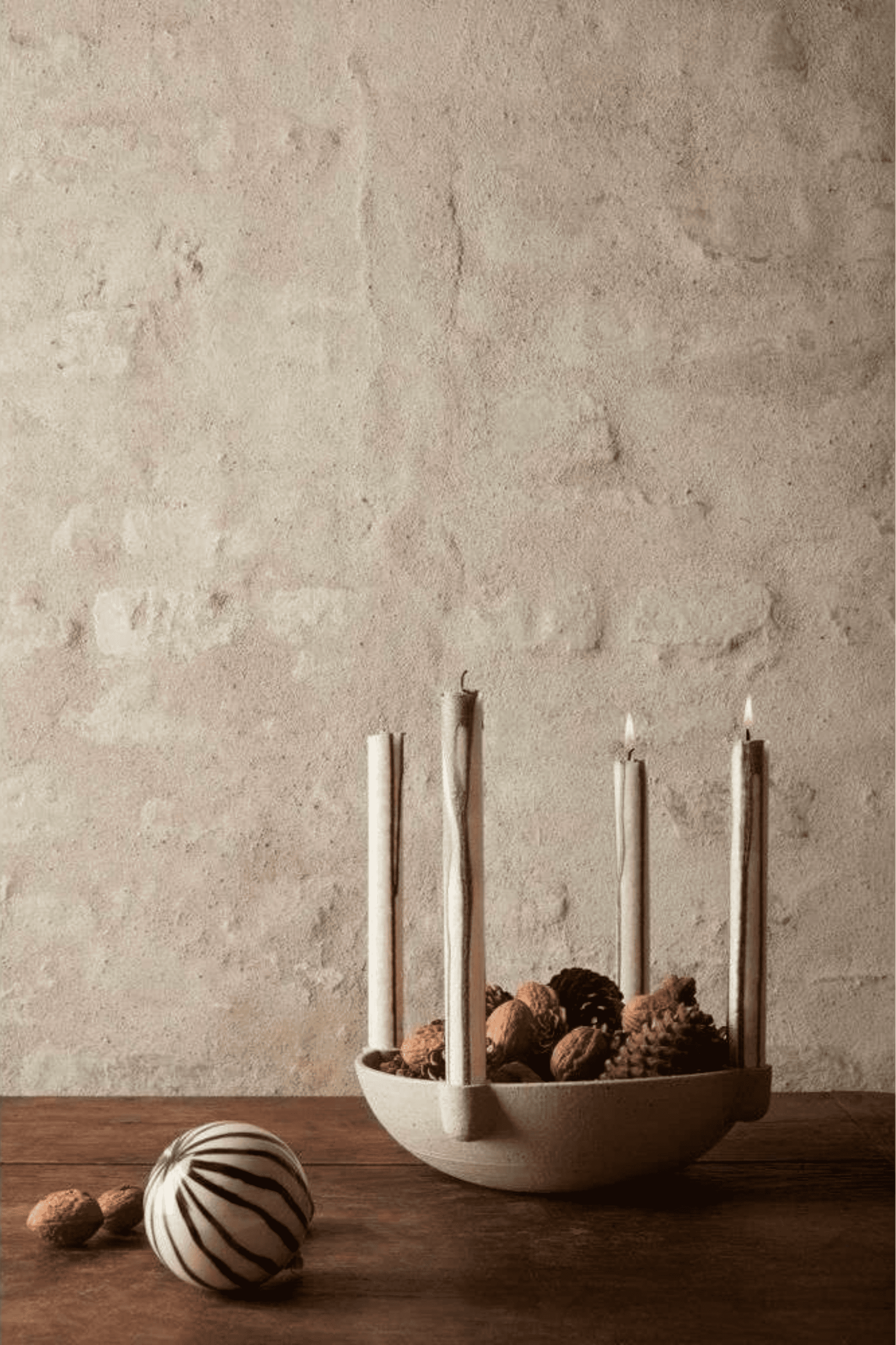 Bowl Candle Holder L - Ceramic - Light Grey