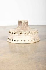 1970s Danish Ceramic Flat Dome Pendant Shade