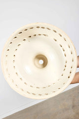 1970s Danish Ceramic Flat Dome Pendant Shade