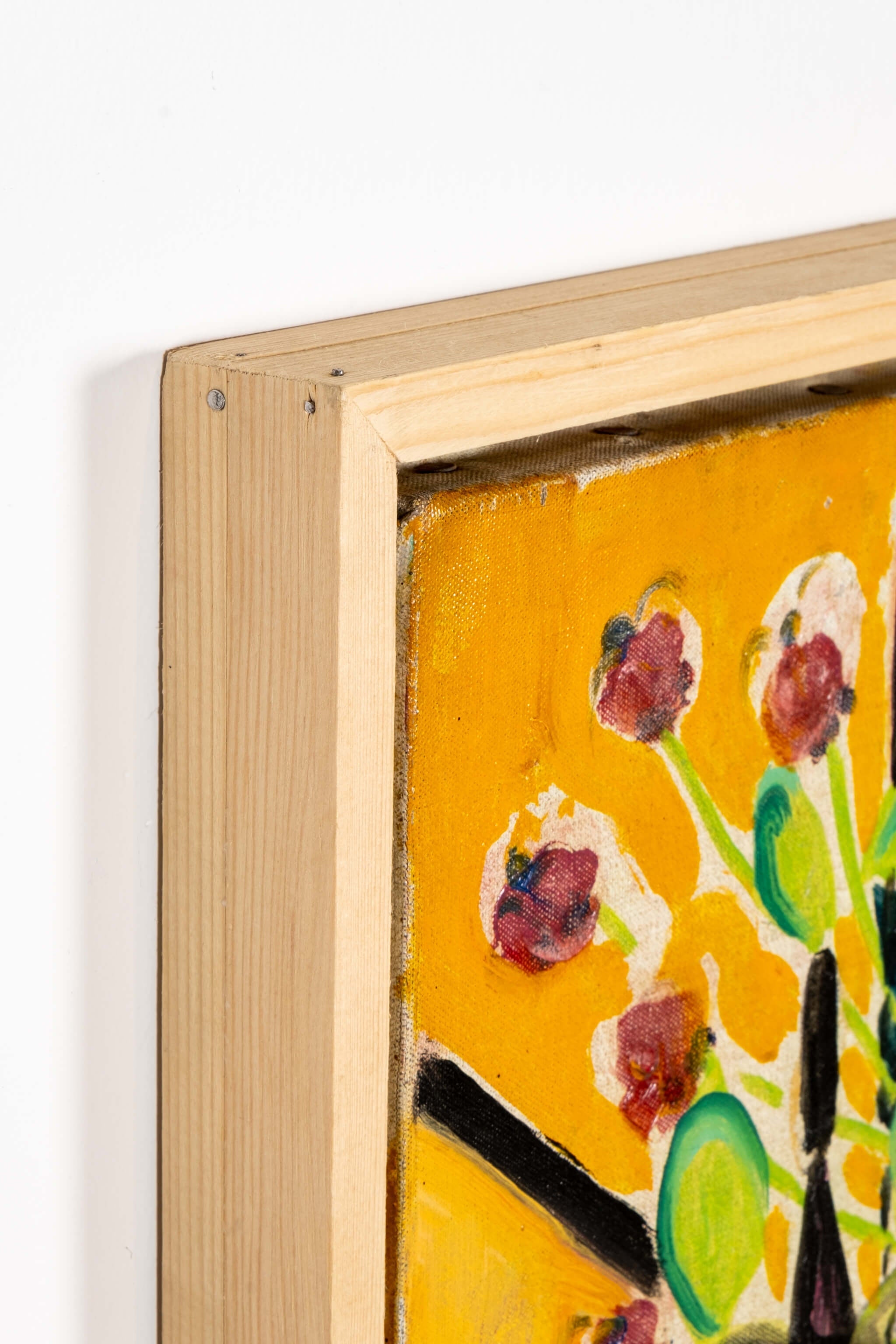 Abstract French Florals in Wood Frame
