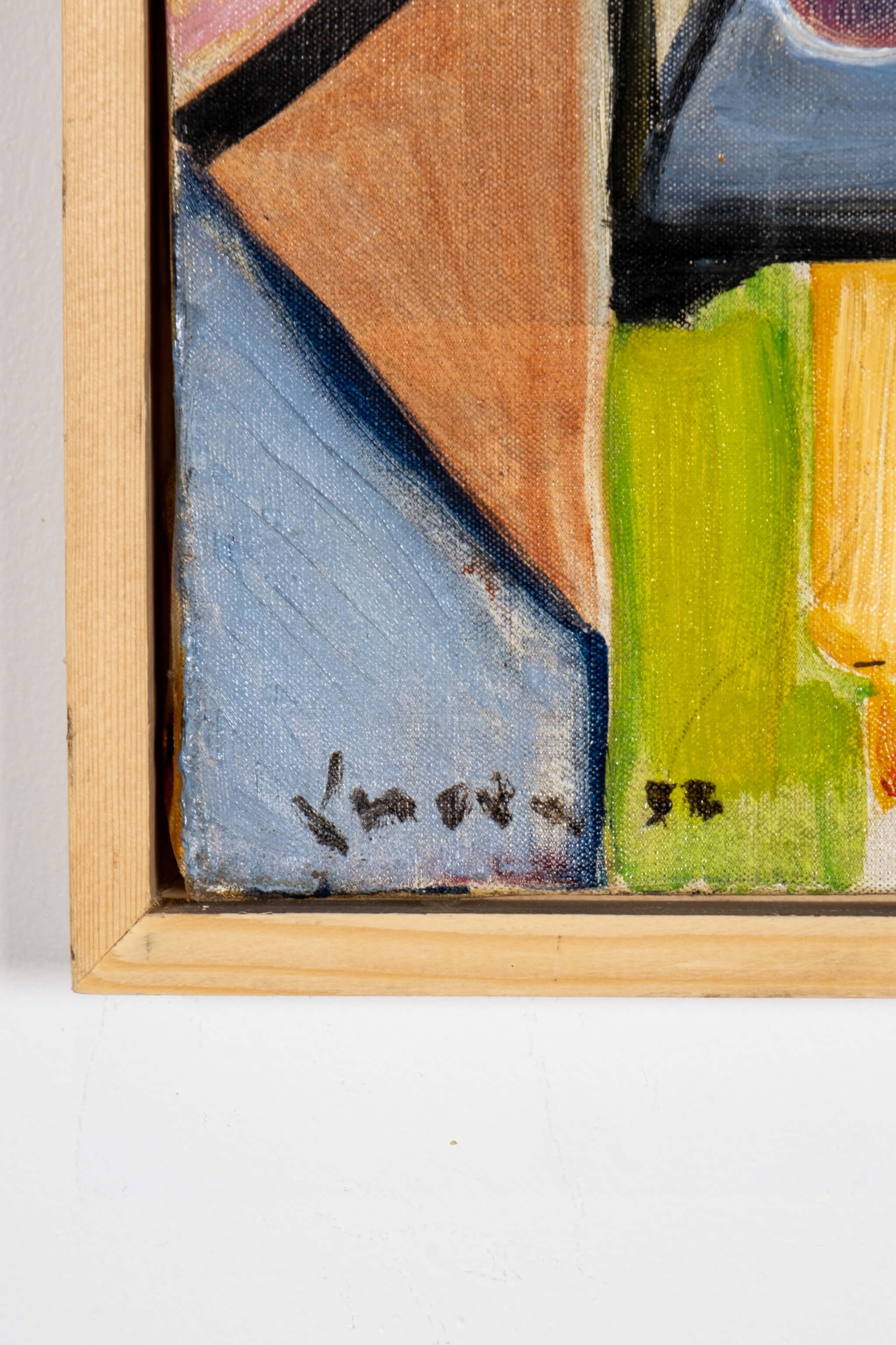 Abstract French Florals in Wood Frame