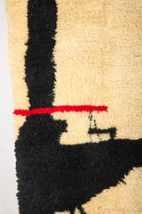 Black, Cream and Red Moroccan Rug