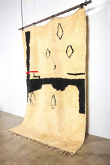 Black, Cream and Red Moroccan Rug