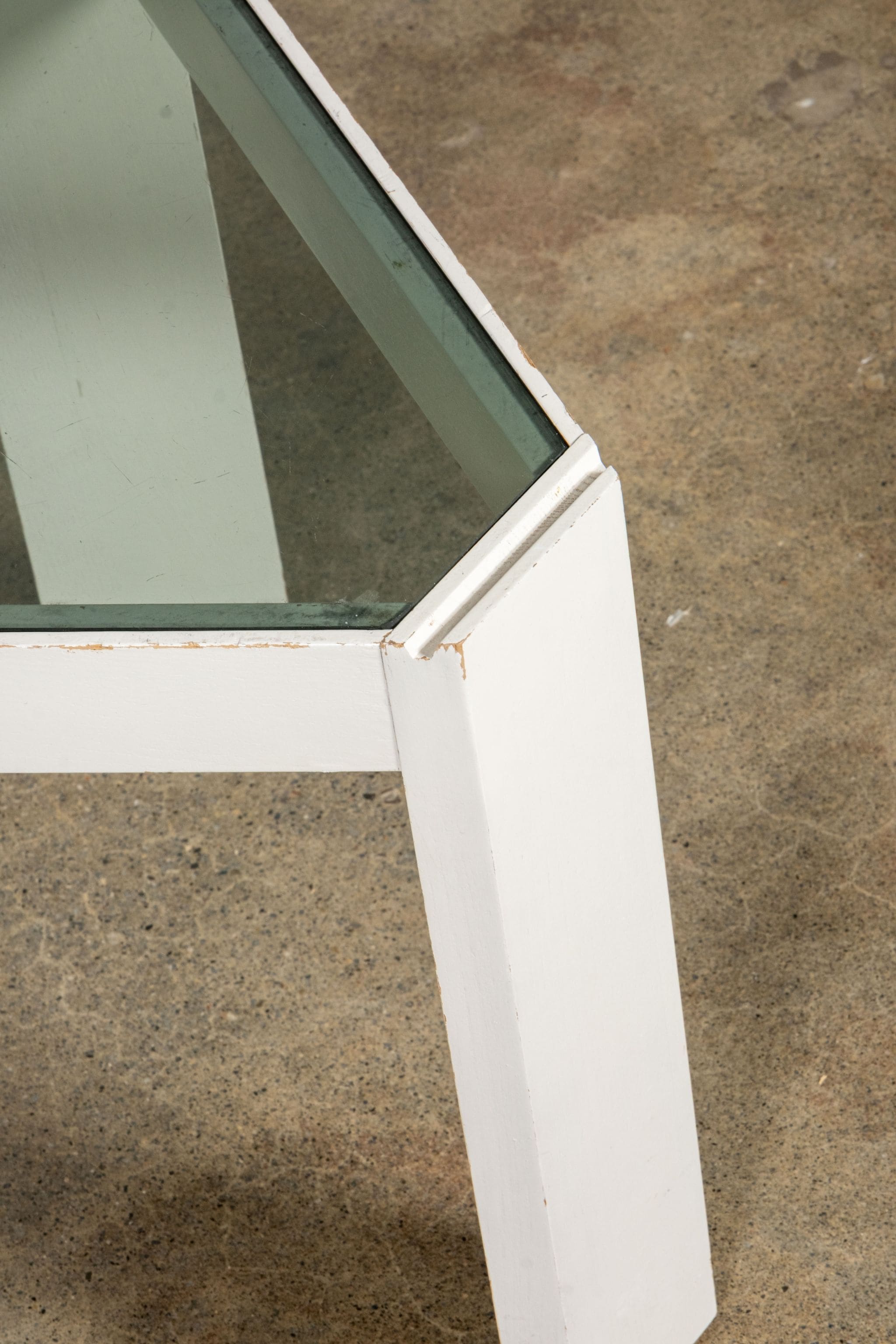 Tony' Triangular Side Table with Wood Frame