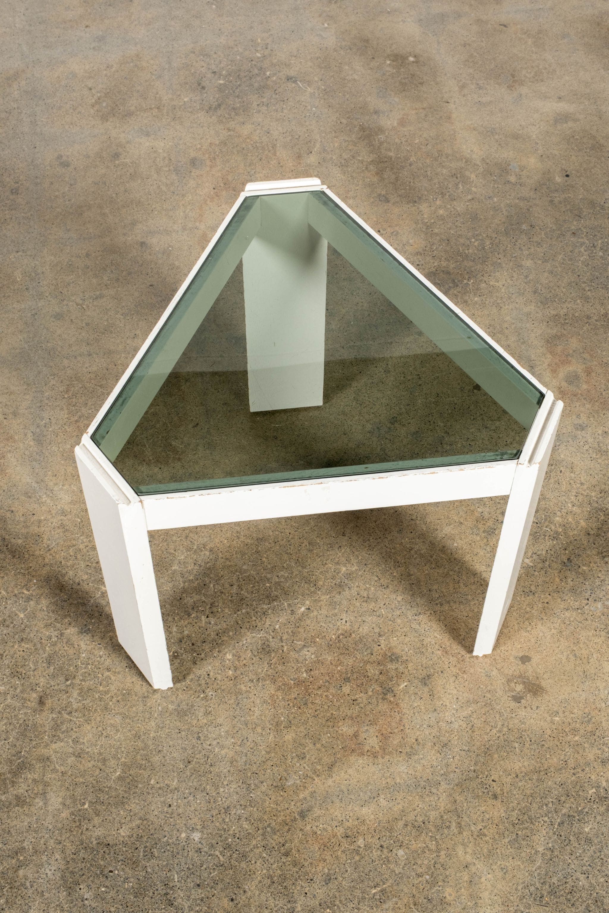 Tony' Triangular Side Table with Wood Frame