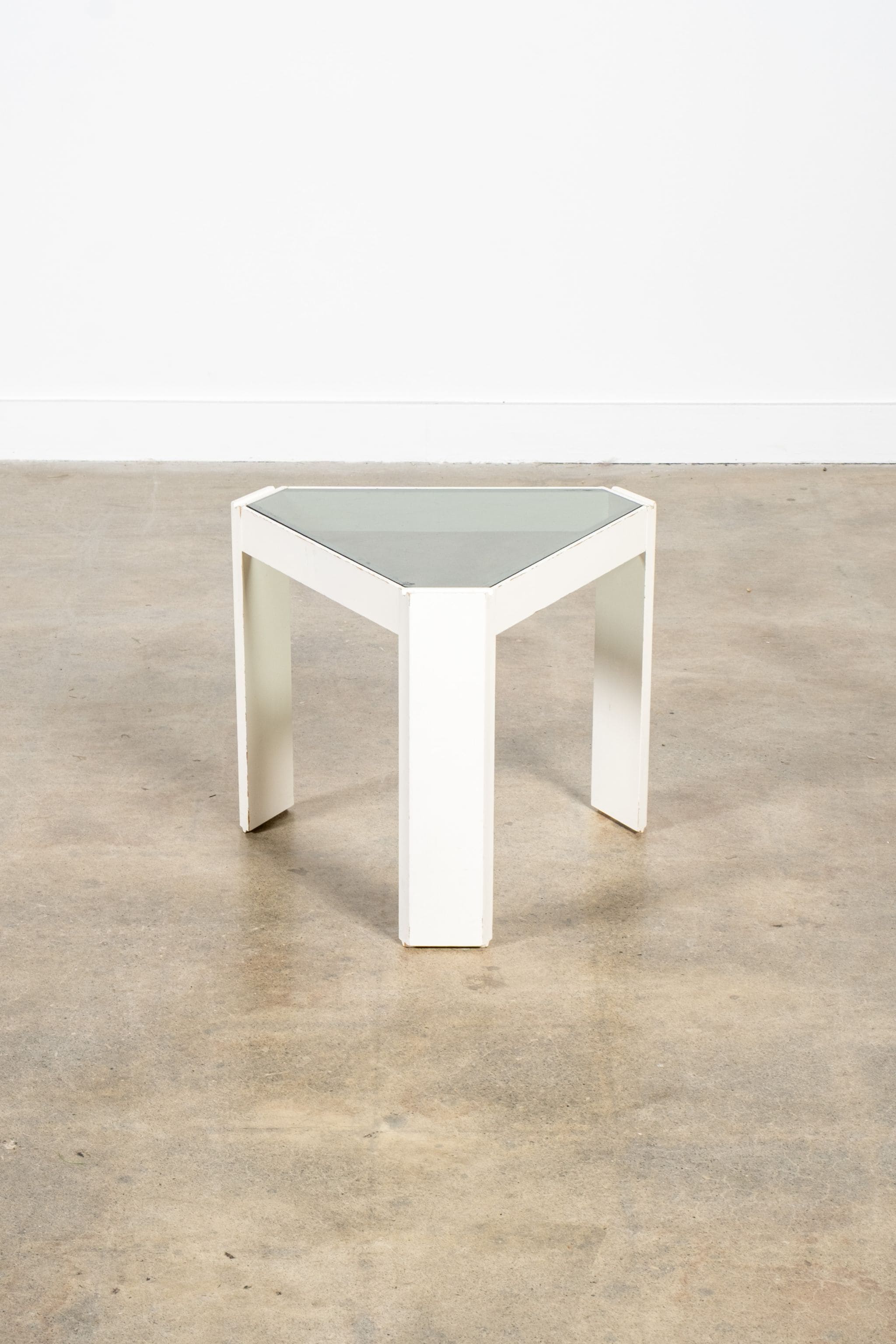 Tony' Triangular Side Table with Wood Frame