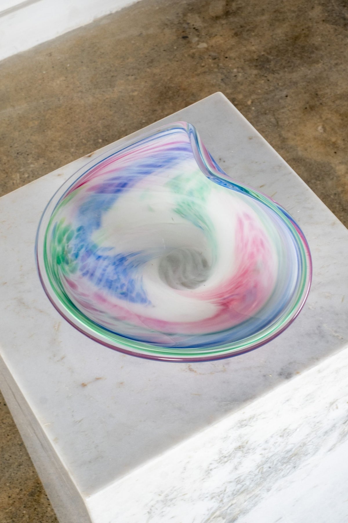 Abstract Art Glass Dish