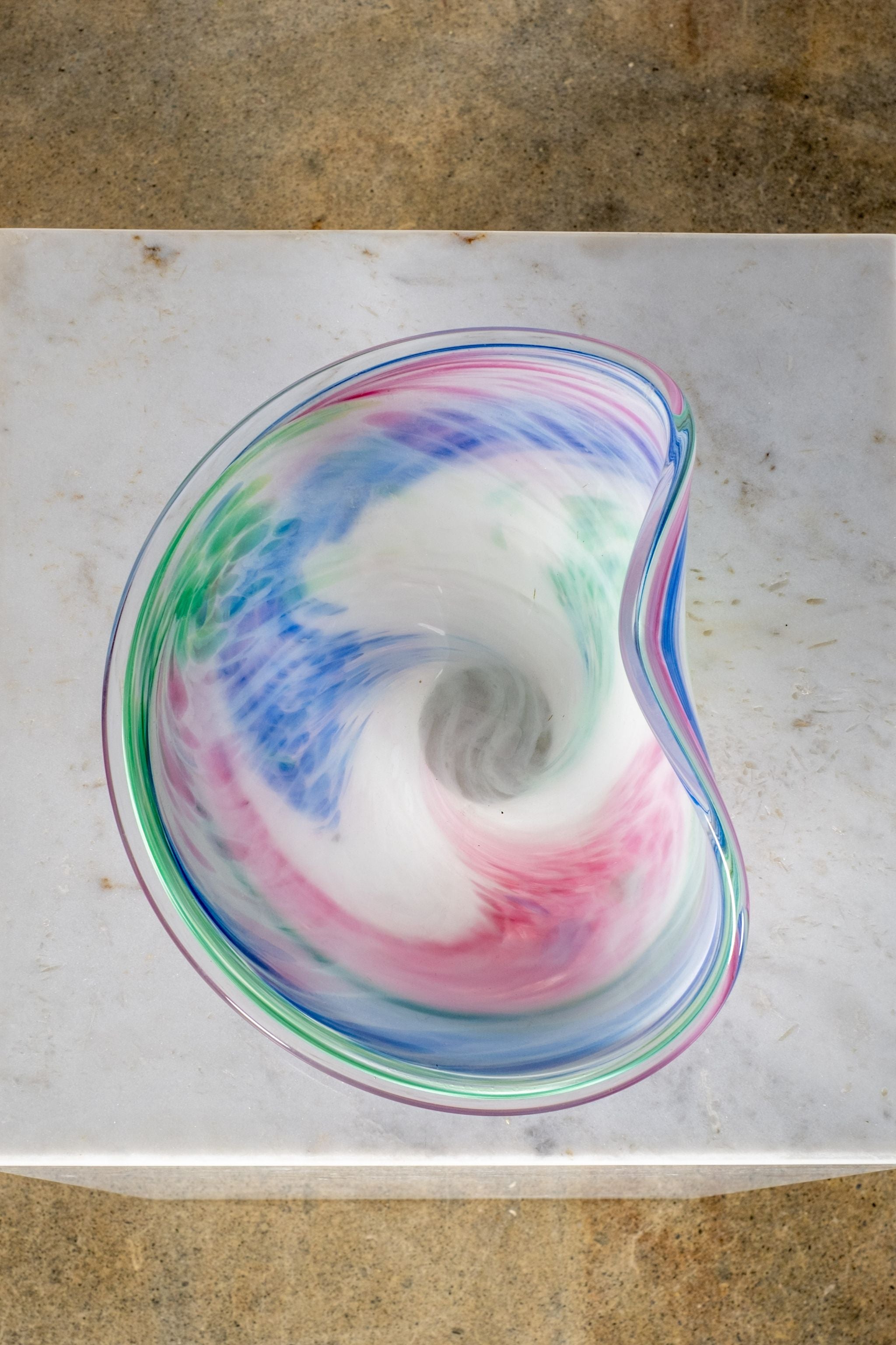 Abstract Art Glass Dish