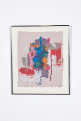 1980s Abstract Paper Pulp Art, Framed