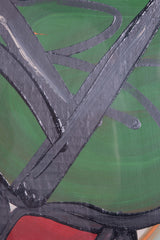 Abstract Portrait in Primaries, Burled Wood Frame