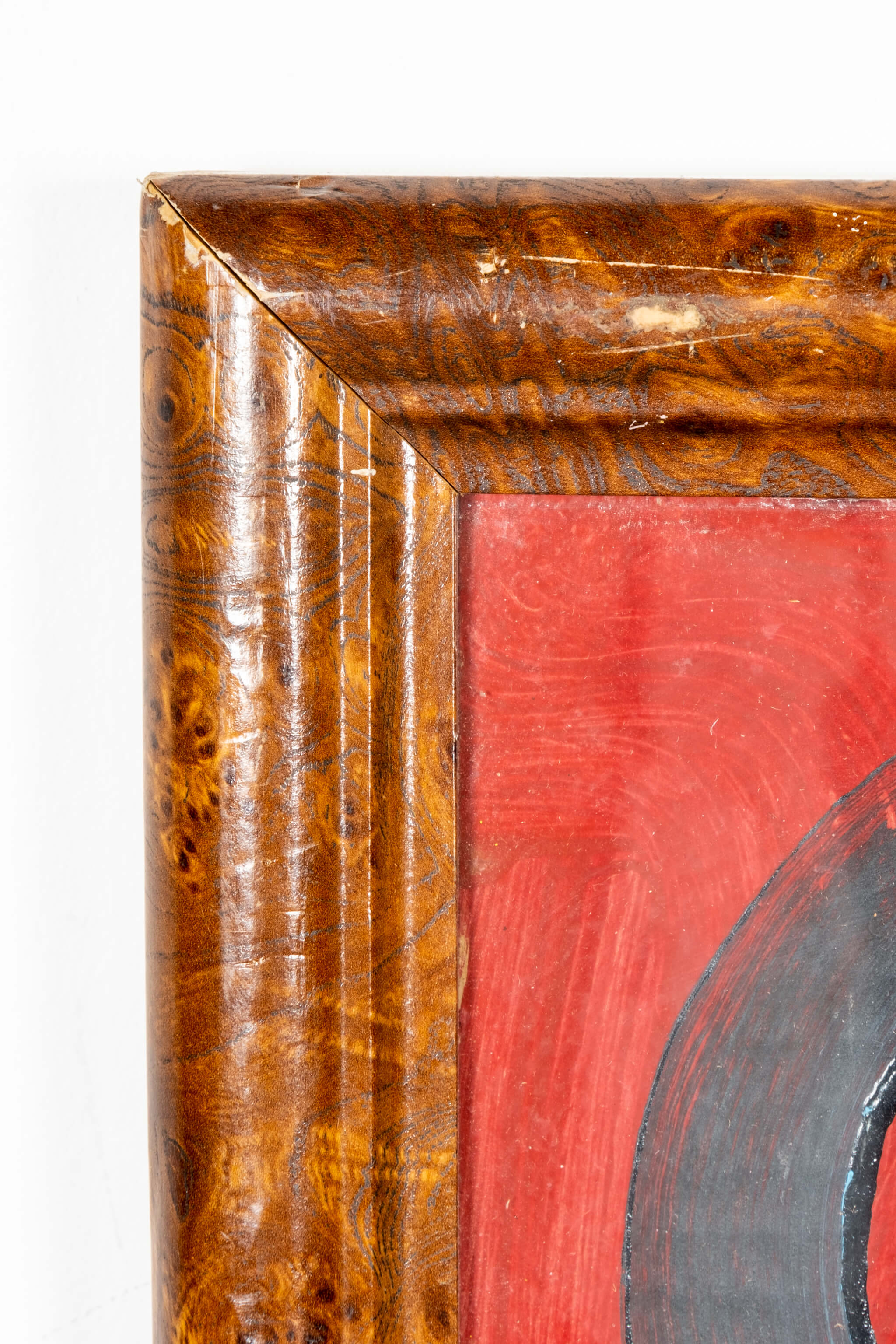 Abstract Portrait in Primaries, Burled Wood Frame