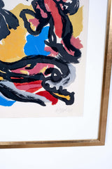 Abstract Print, Signed and Numbered, in Gold Frame