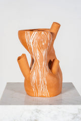 Abstracted and Painted Studio Pottery Vessel