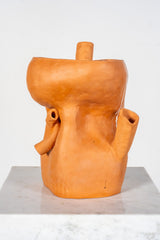 Abstracted and Painted Studio Pottery Vessel