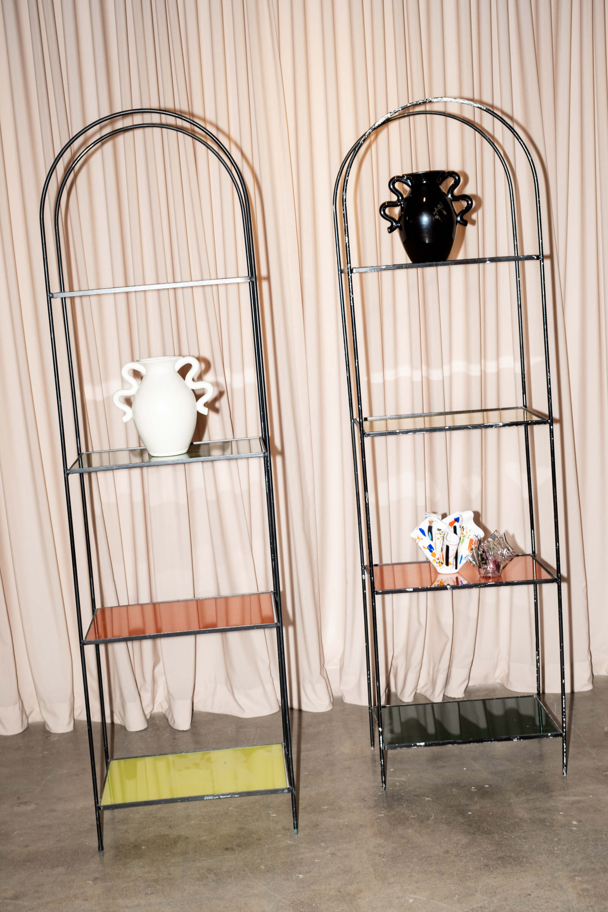 Arched Top Coloured Glass Shelving