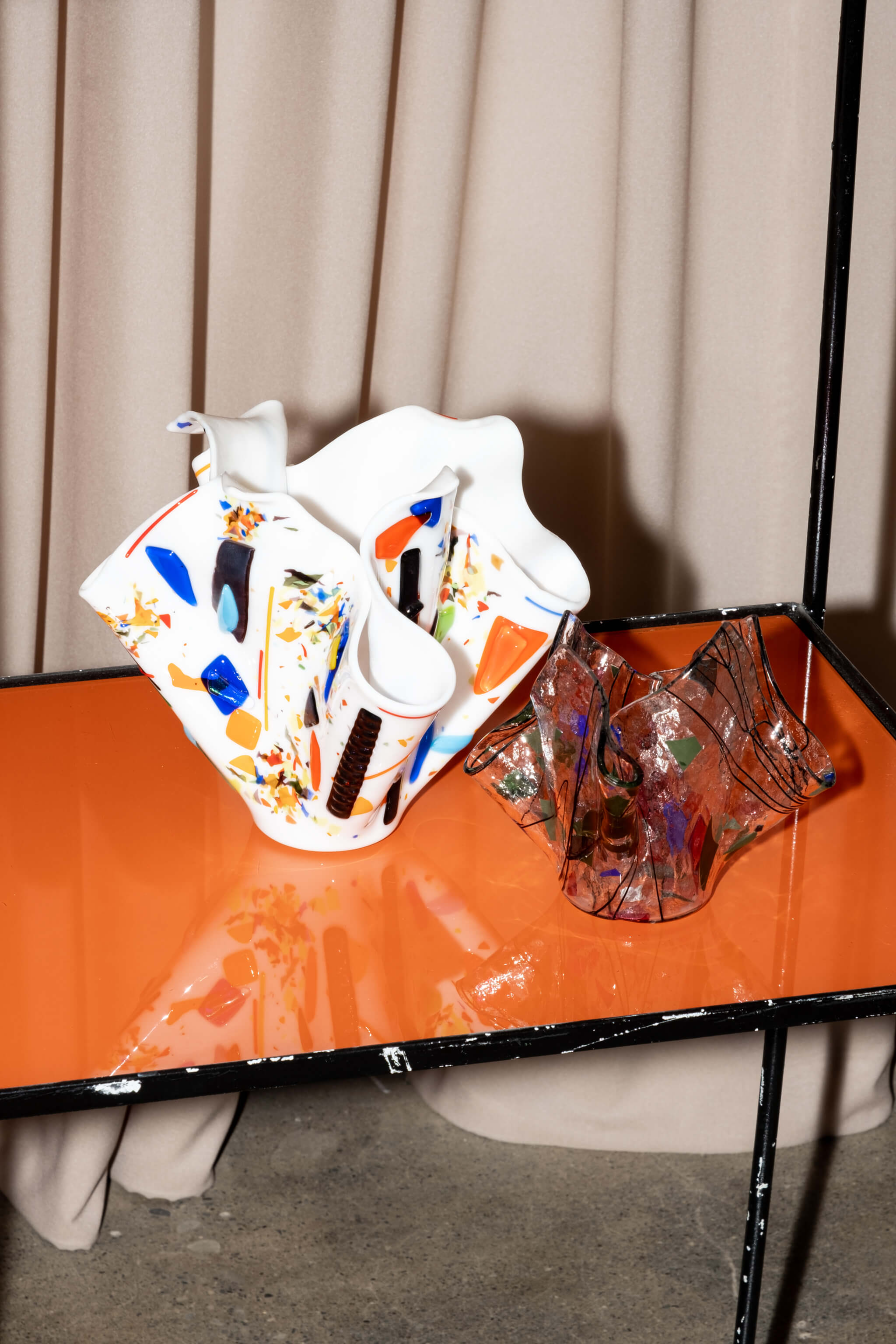 Arched Top Coloured Glass Shelving