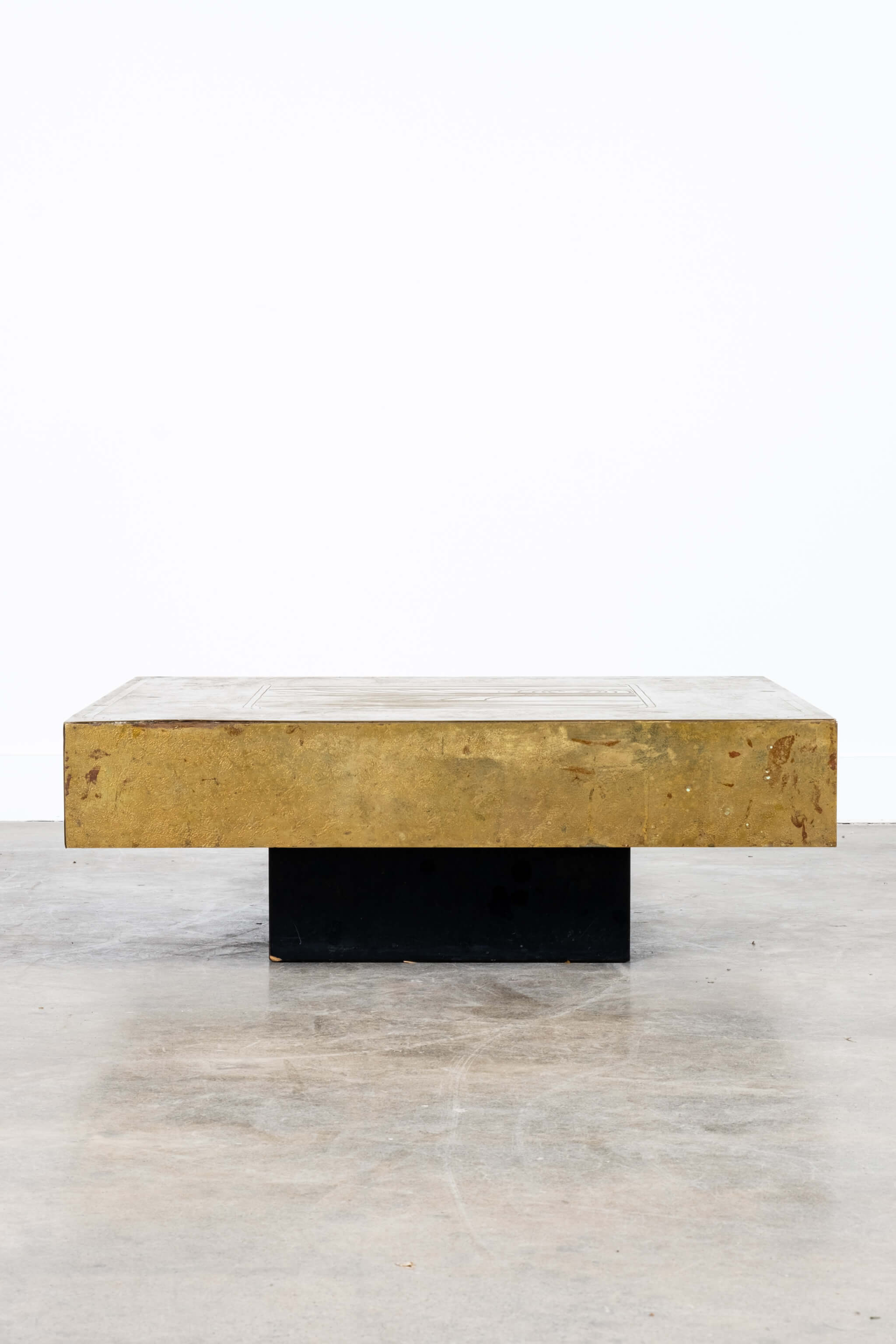 Art Nouveau Brass Top Coffee Table