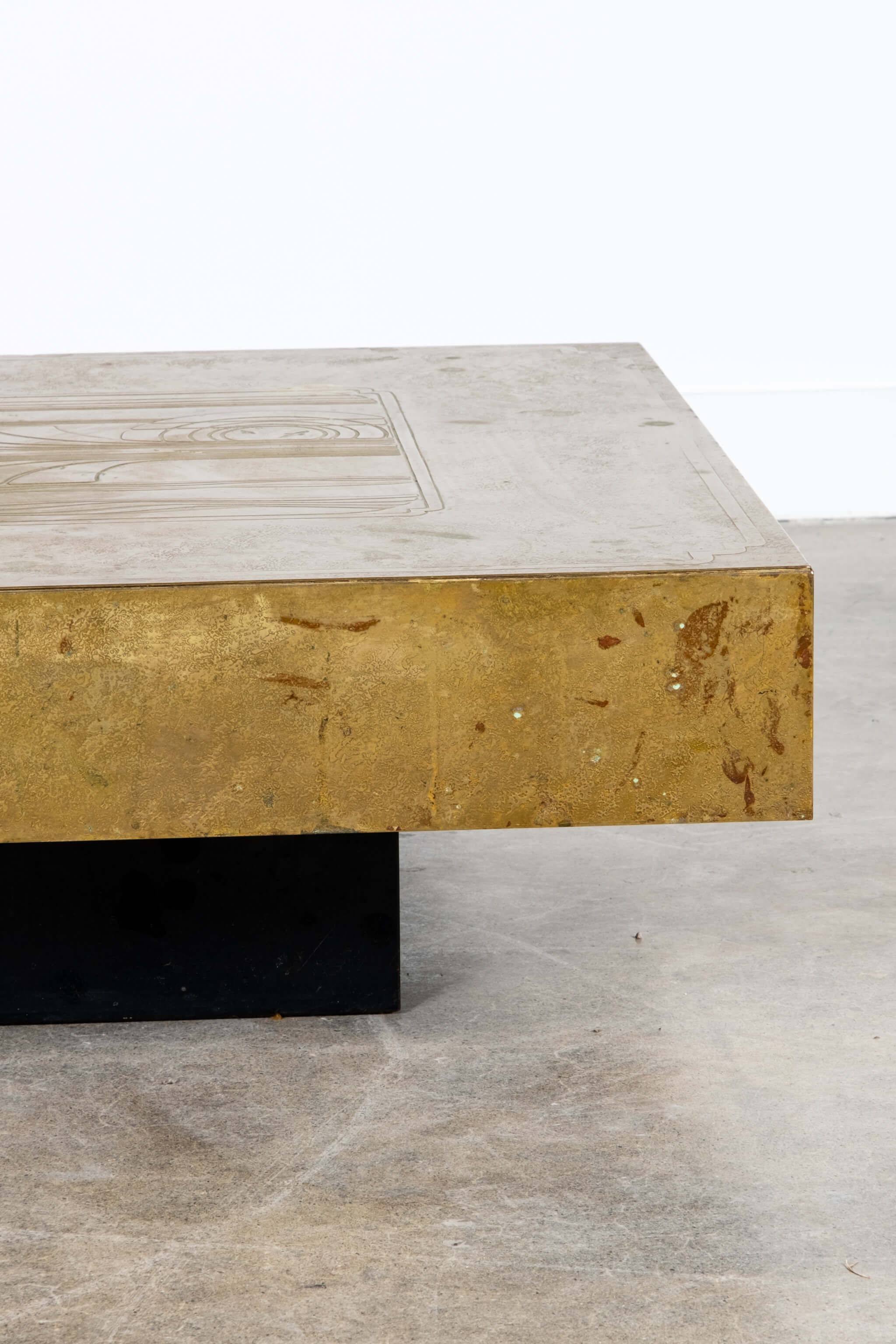 Art Nouveau Brass Top Coffee Table