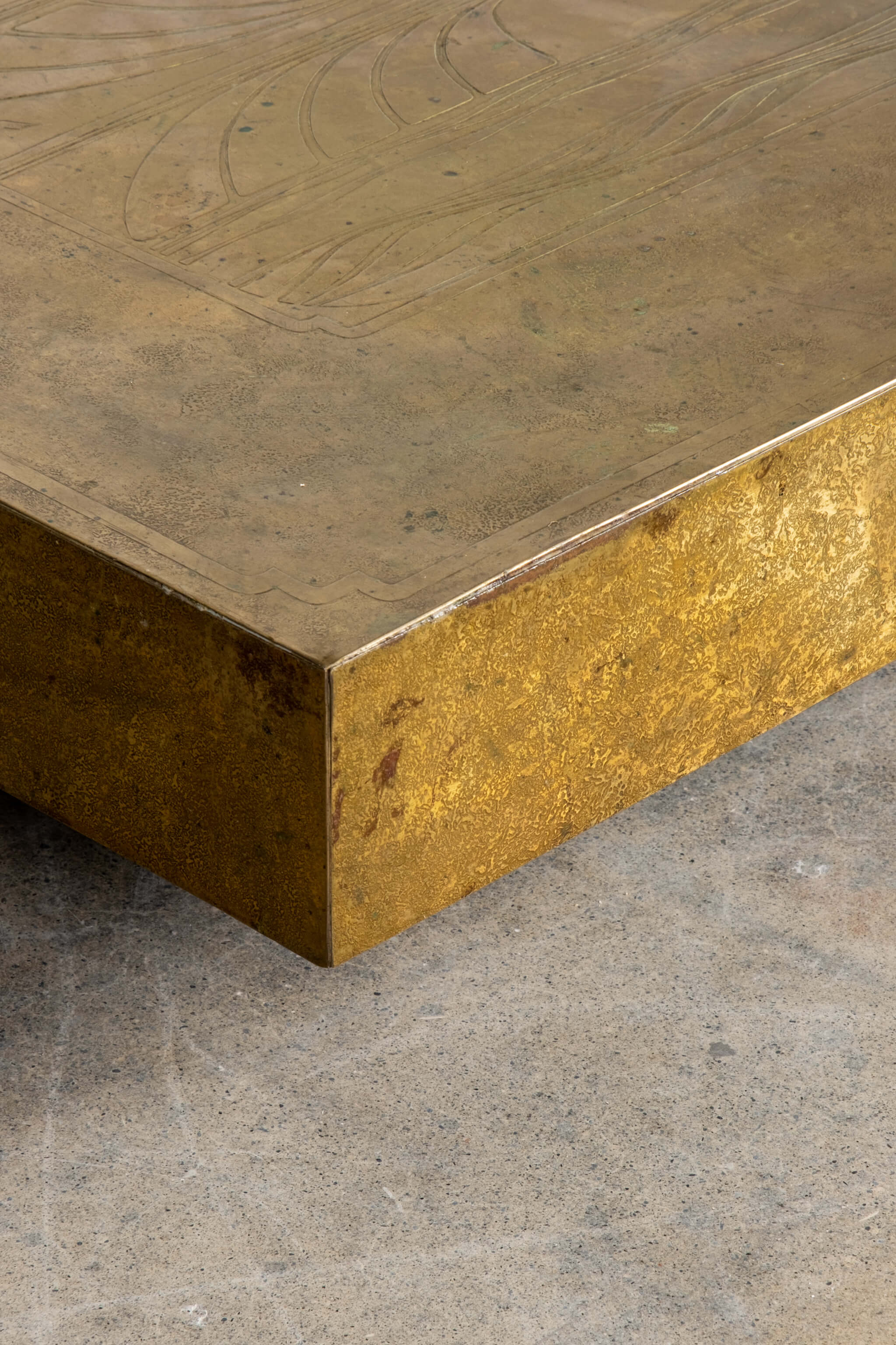 Art Nouveau Brass Top Coffee Table