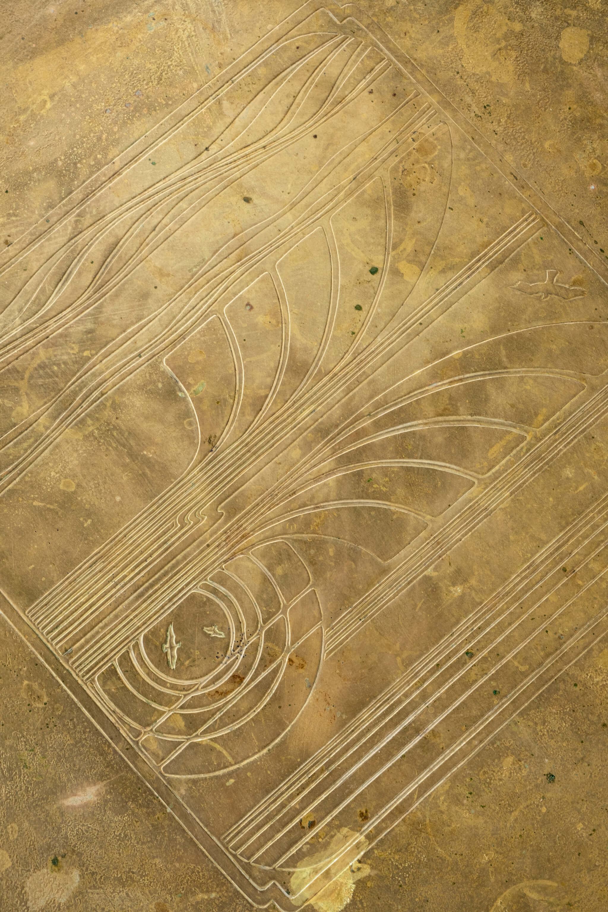 Art Nouveau Brass Top Coffee Table