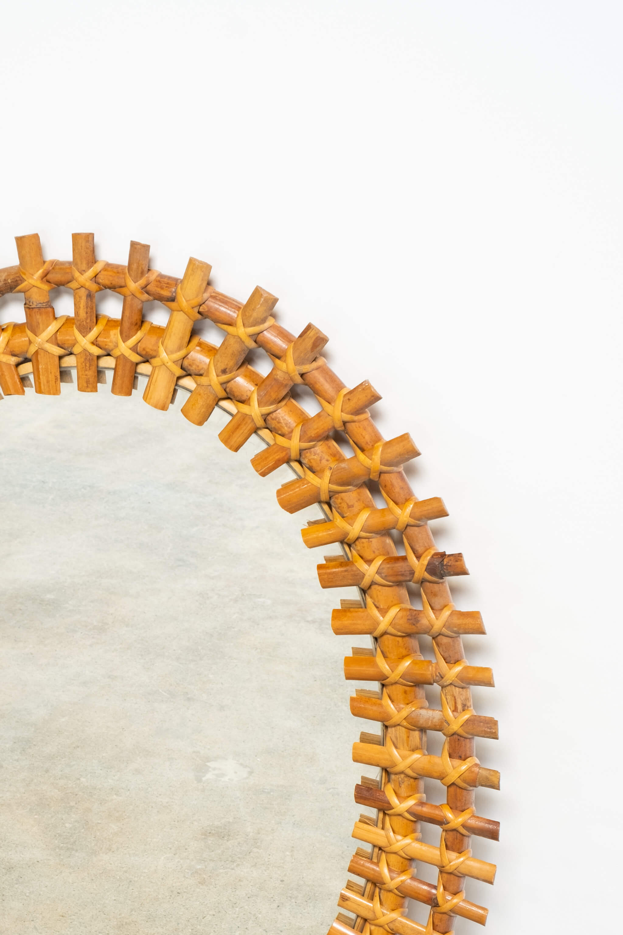Bamboo Oval Wall Mirror, 1960s