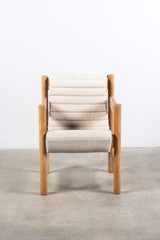 Belgian Pine Chair with Vintage Linen Sling Seat