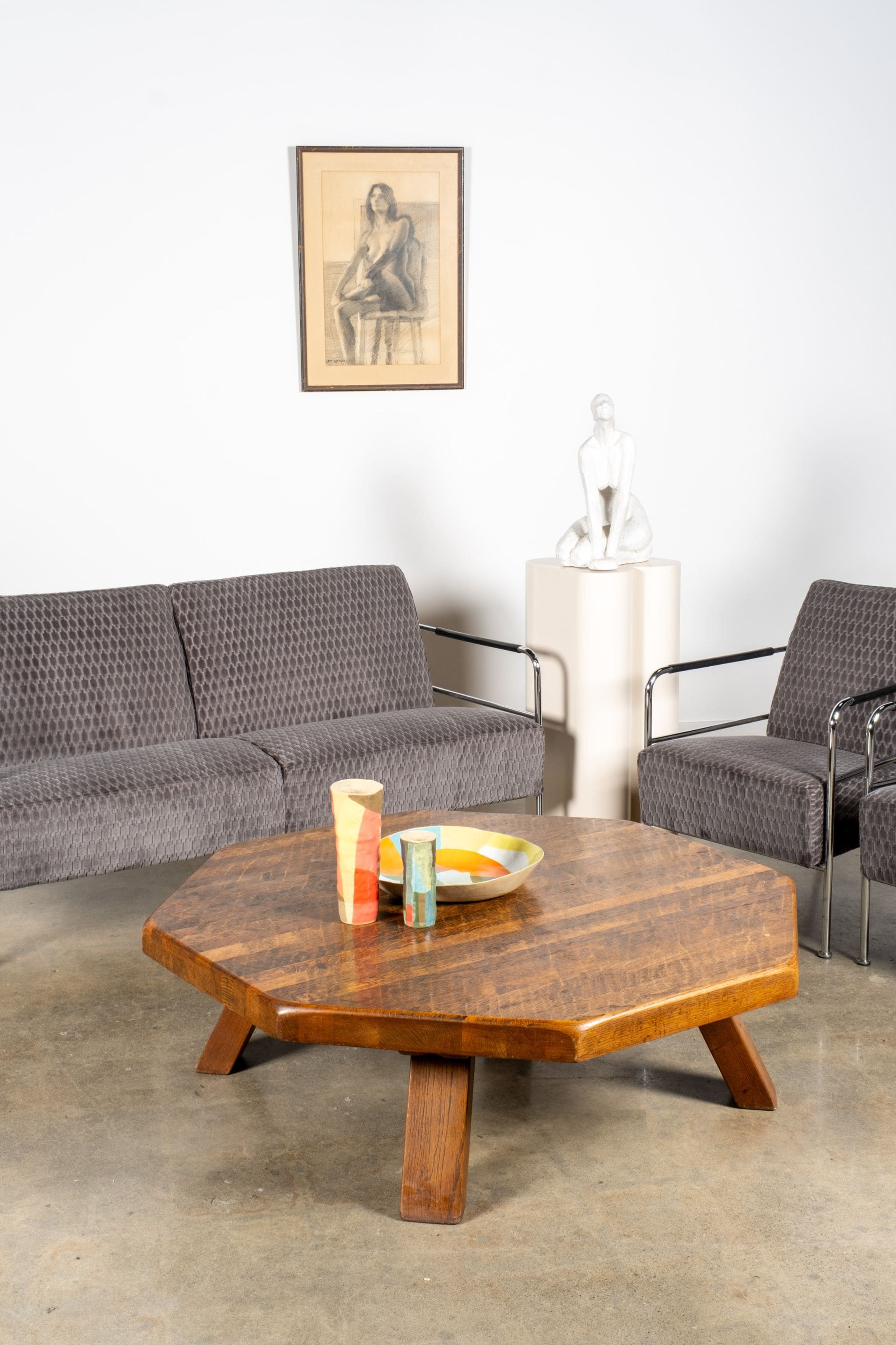 Belgian Wood Hex Coffee Table