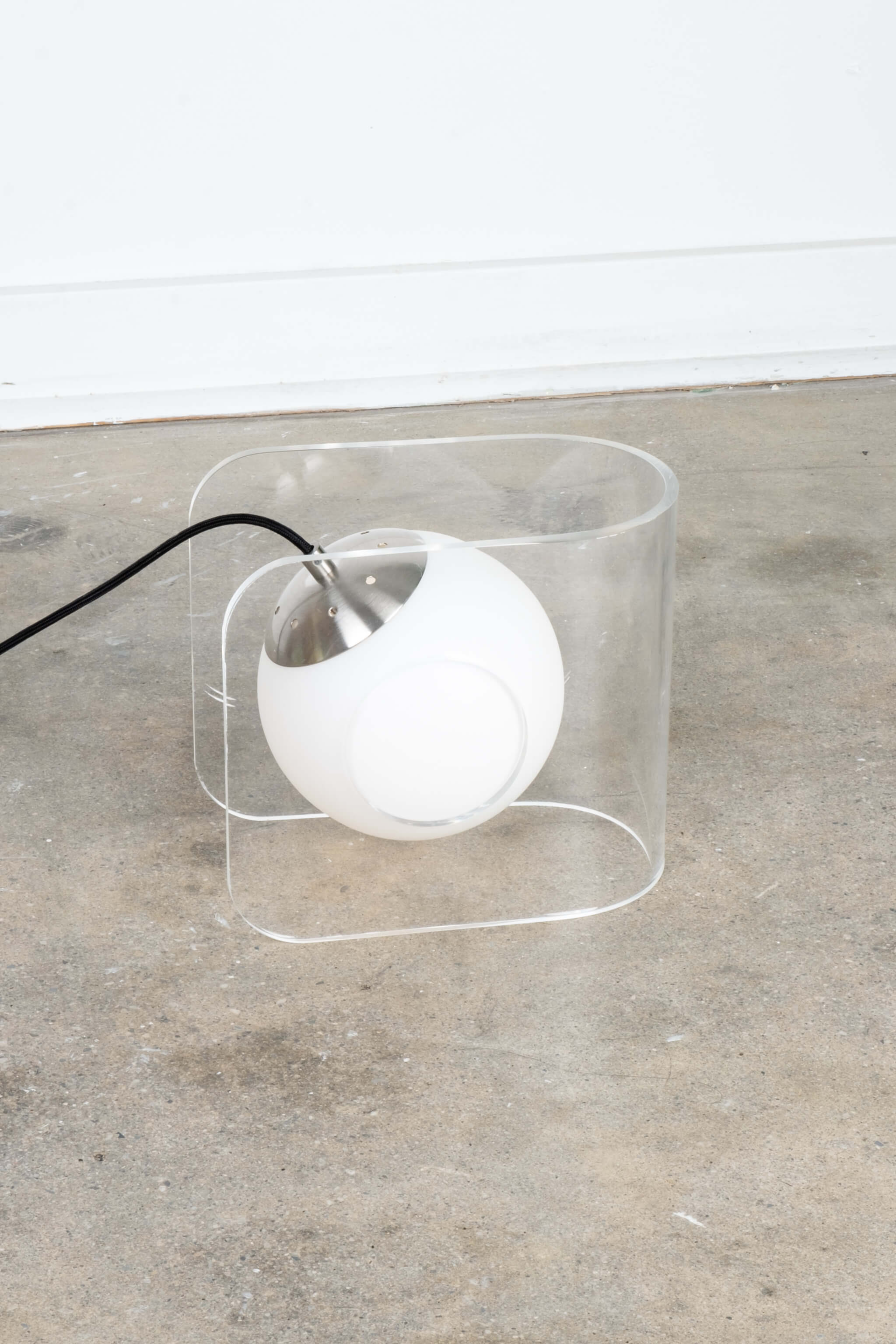 Bent Acrylic and Glass Globe Lamp - Clear, Small