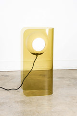 Bent Acrylic and Glass Globe Lamp - Amber