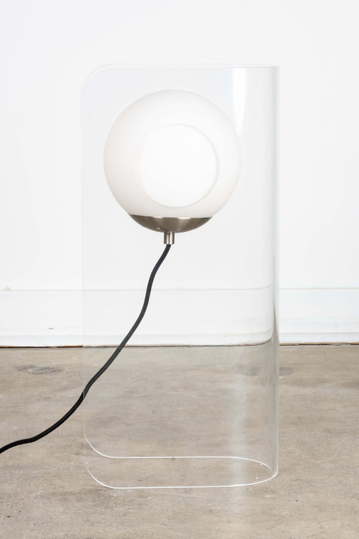 Bent Acrylic and Glass Globe Lamp - Clear