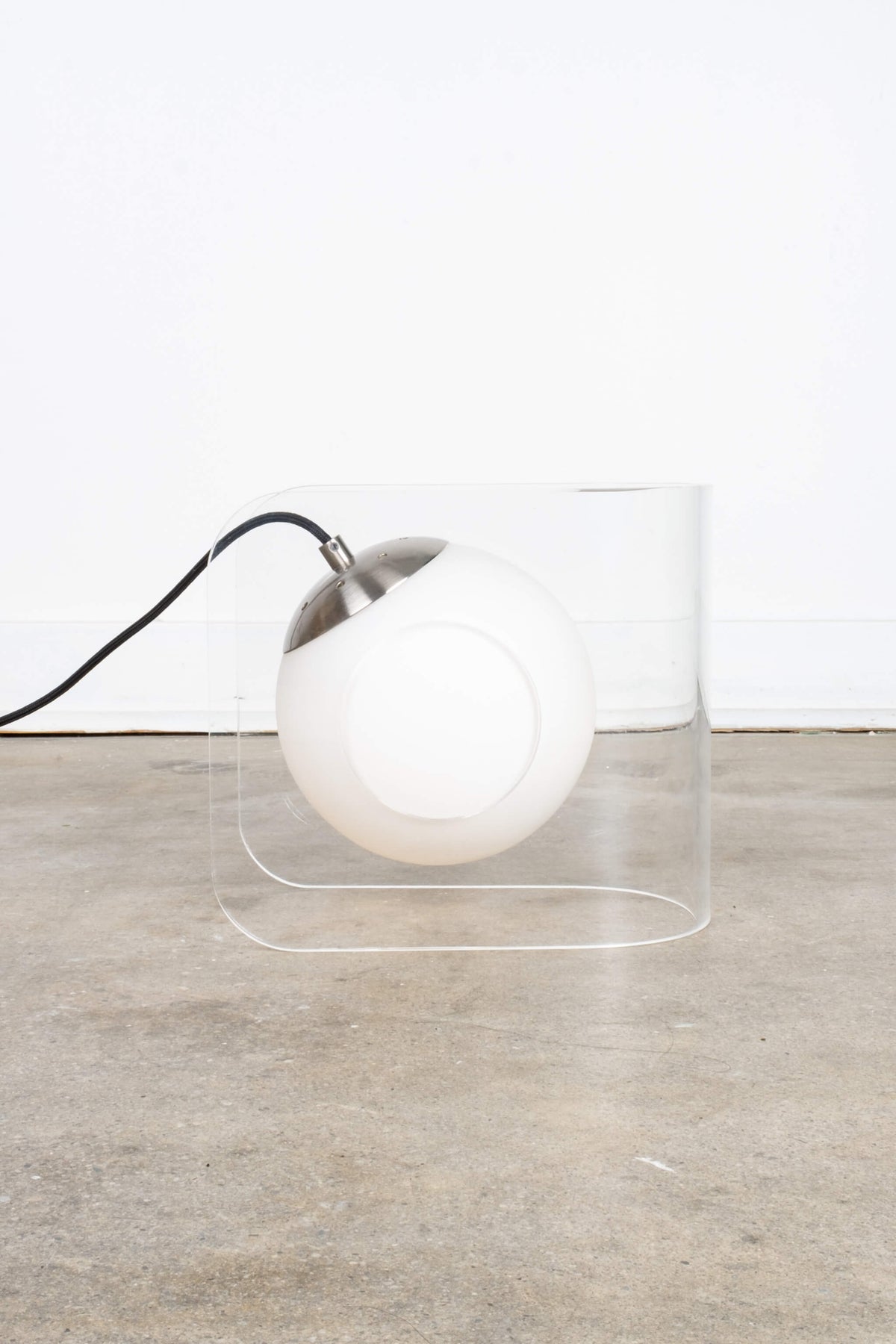 Bent Acrylic and Glass Globe Lamp - Clear, Small