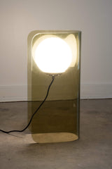 Bent Acrylic and Glass Globe Lamp - Amber