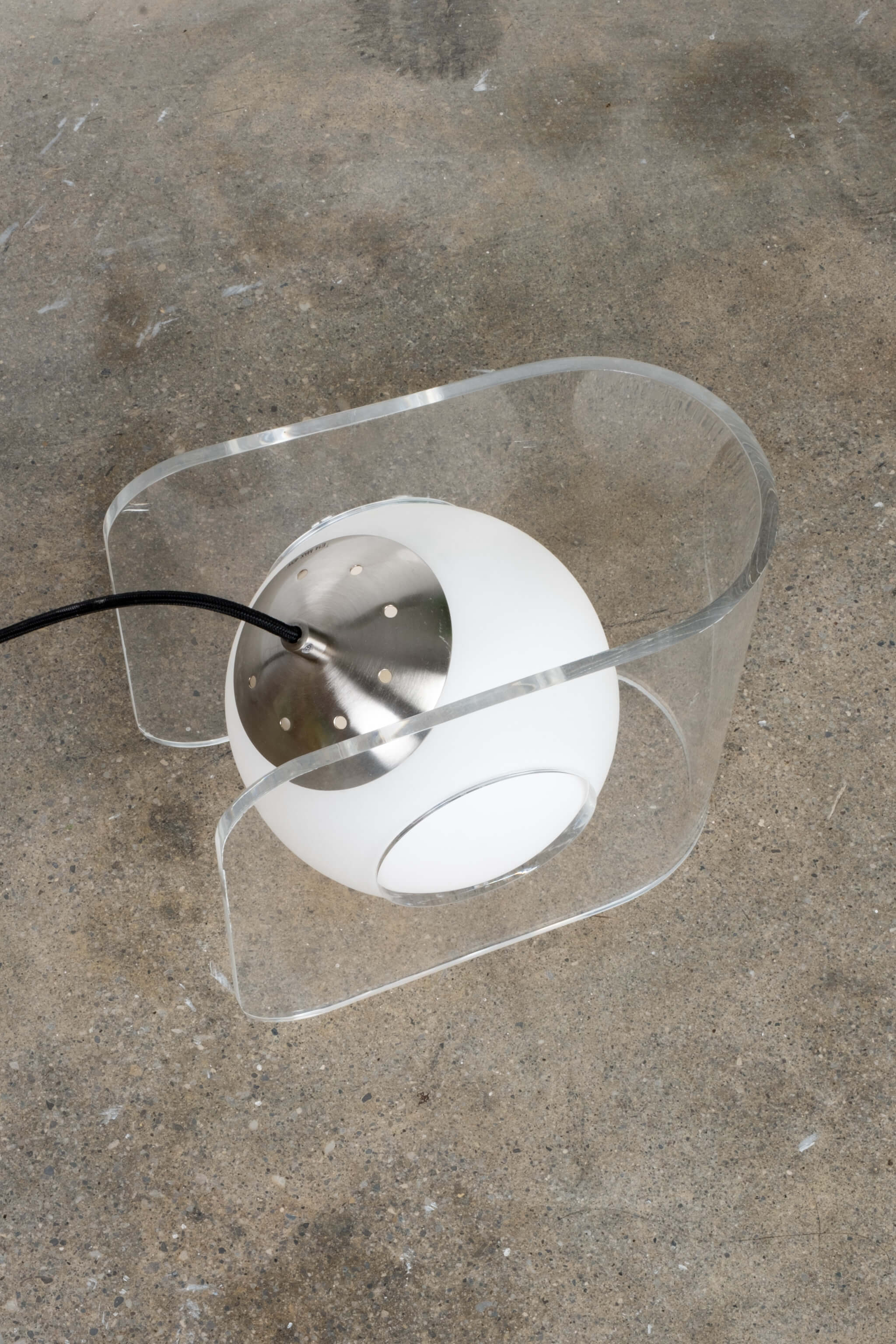 Bent Acrylic and Glass Globe Lamp - Clear, Small