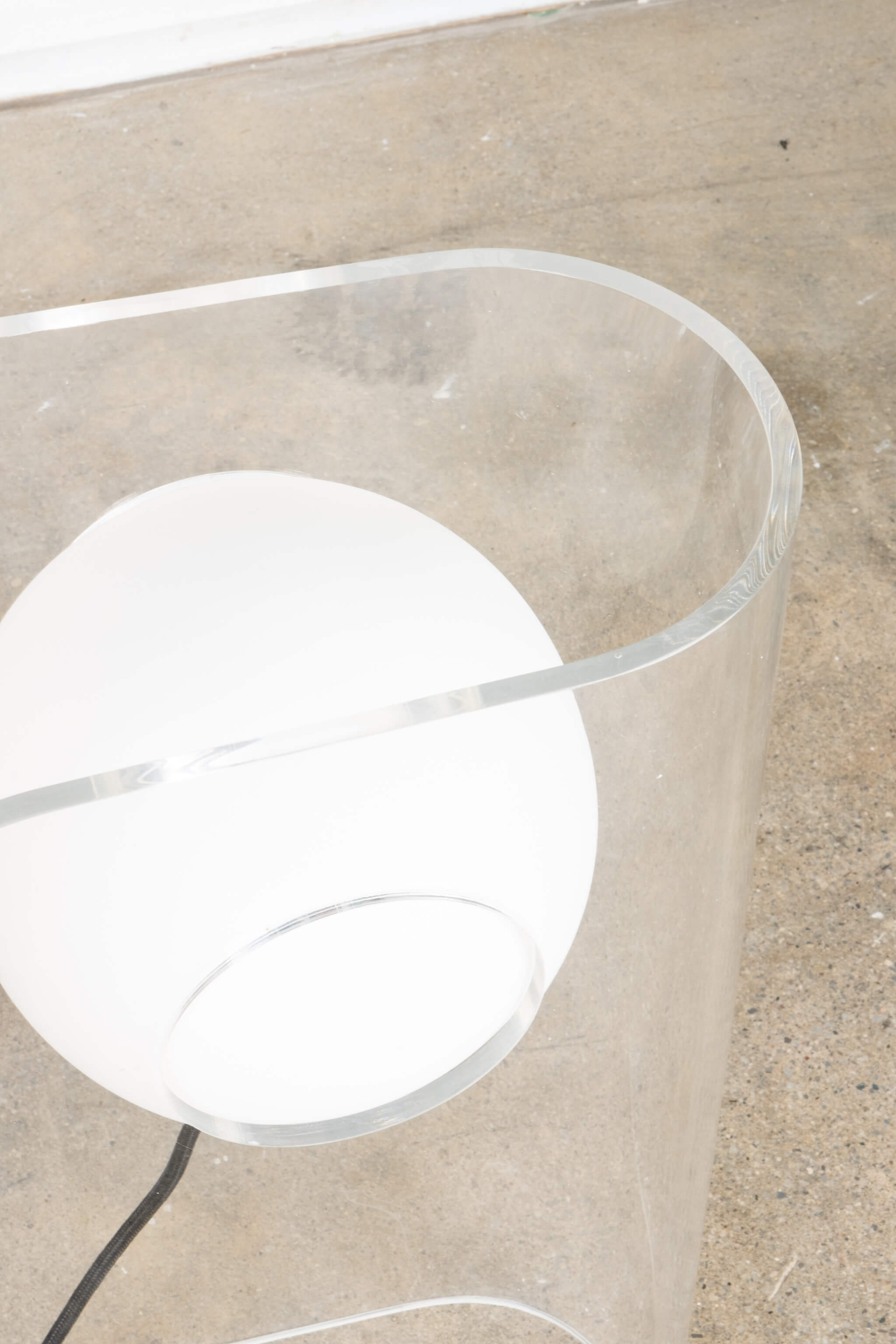 Bent Acrylic and Glass Globe Lamp - Clear