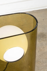 Bent Acrylic and Glass Globe Lamp - Amber