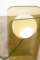 Bent Acrylic and Glass Globe Lamp - Amber