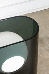 Bent Acrylic and Glass Globe Lamp - Smoke