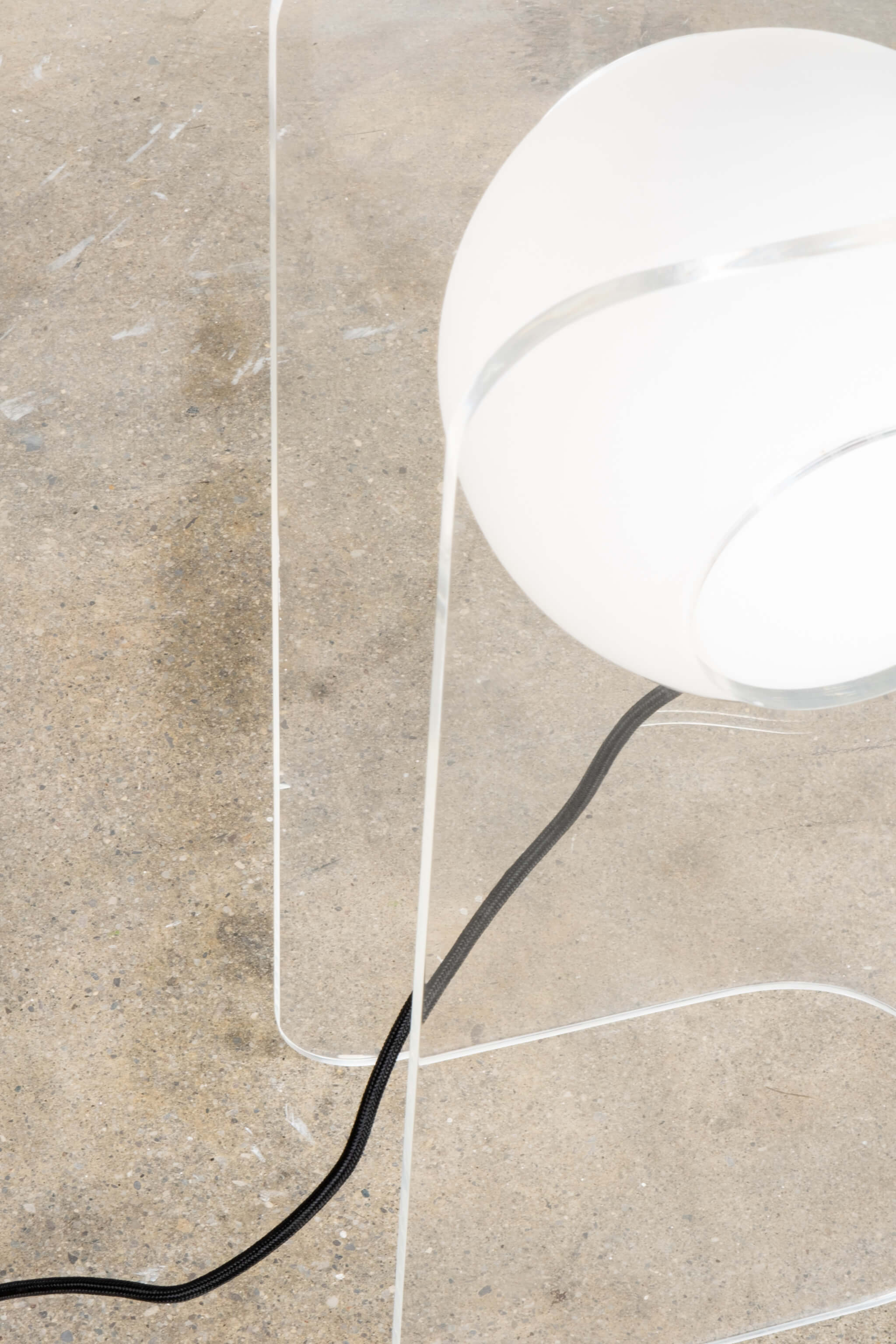Bent Acrylic and Glass Globe Lamp - Clear