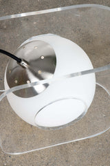 Bent Acrylic and Glass Globe Lamp - Clear, Small
